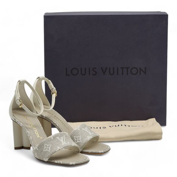 Louis Vuitton Monogram Denim Silhouette Sandals in Ivory (36.5) - Picture 1 of 8